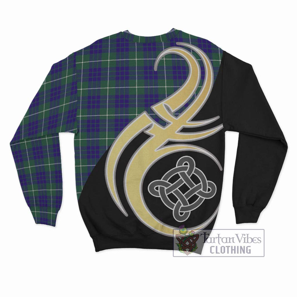 Hamilton Hunting Modern Tartan Sweatshirt with Family Crest and Celtic Symbol Style - Tartan Vibes Clothing