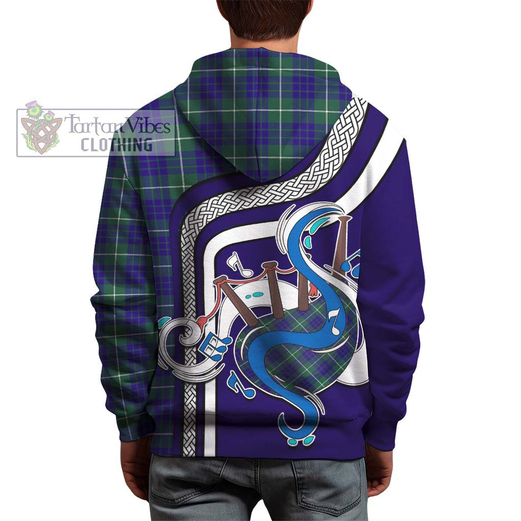 Hamilton Hunting Modern Tartan Hoodie with Epic Bagpipe Style - Tartanvibesclothing Shop