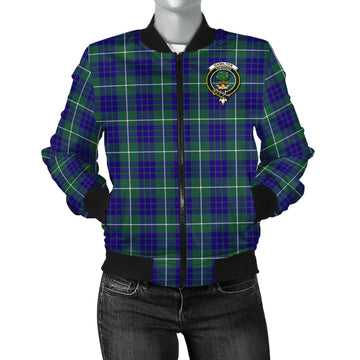 Hamilton Hunting Modern Tartan Bomber Jacket with Family Crest