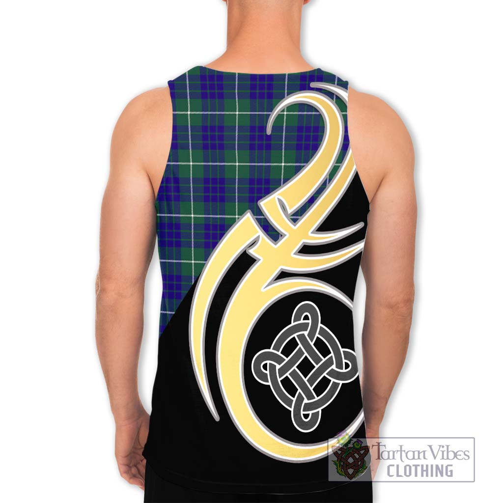 Hamilton Hunting Modern Tartan Men's Tank Top with Family Crest and Celtic Symbol Style - Tartan Vibes Clothing