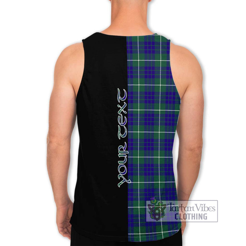 Hamilton Hunting Modern Tartan Men's Tank Top with Family Crest and Half Of Me Style - Tartanvibesclothing Shop