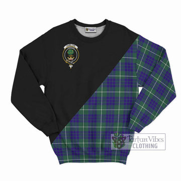 Hamilton Hunting Modern Tartan Sweatshirt with Family Crest and Military Logo Style