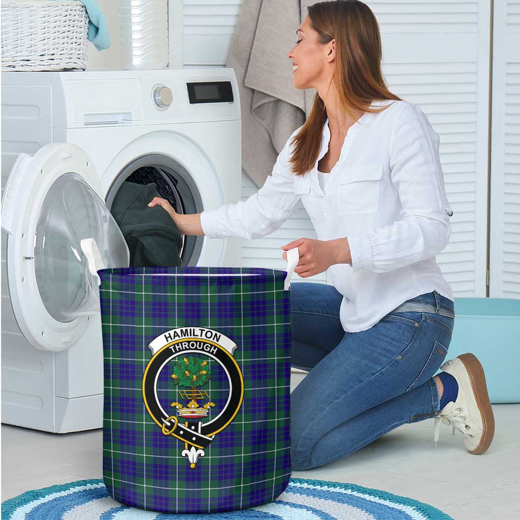 Hamilton Hunting Modern Tartan Laundry Basket with Family Crest - Tartanvibesclothing Shop