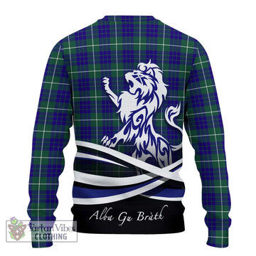 Hamilton Hunting Modern Tartan Ugly Sweater with Alba Gu Brath Regal Lion Emblem