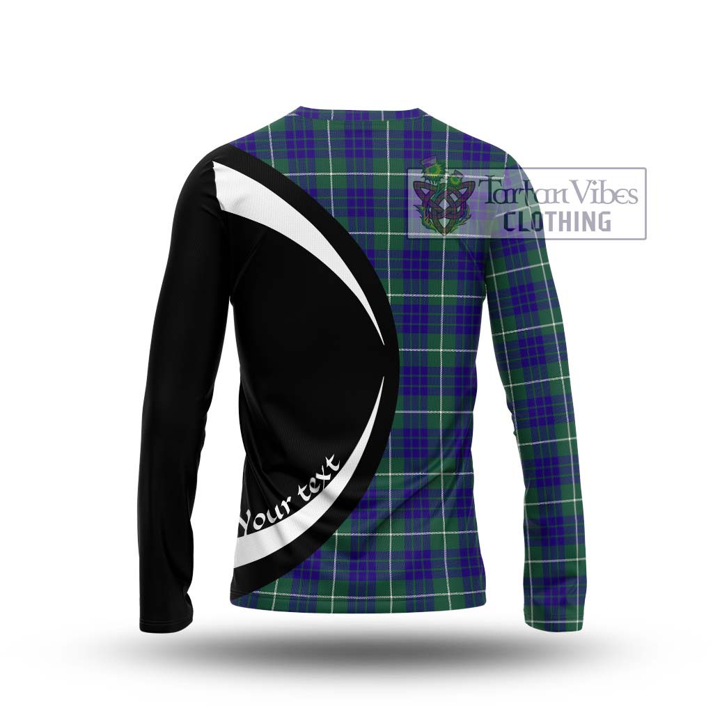 Hamilton Hunting Modern Tartan Long Sleeve T-Shirt with Family Crest Circle Style - Tartan Vibes Clothing