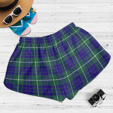 Hamilton Hunting Modern Tartan Womens Shorts with Family Crest