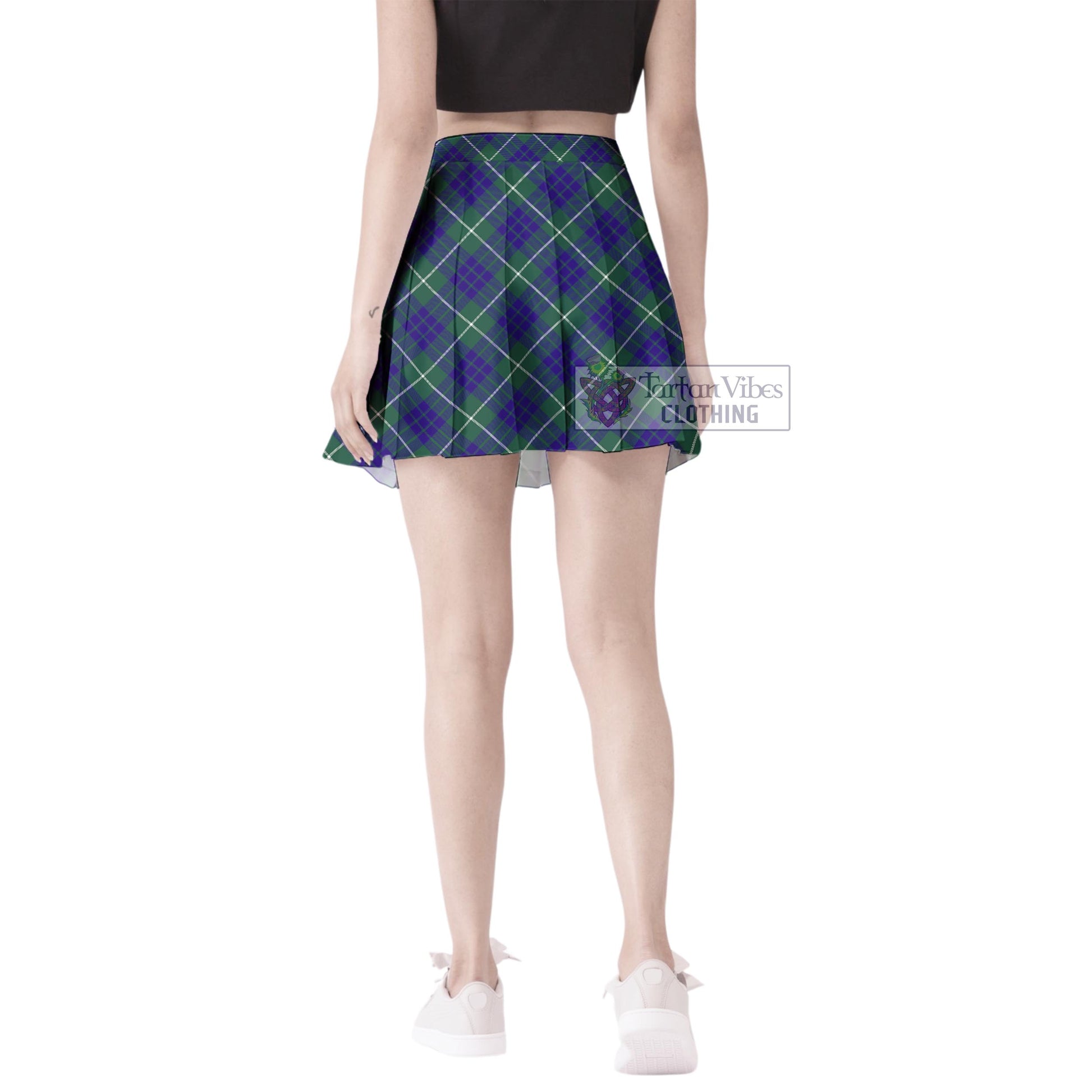 Tartan Vibes Clothing Hamilton Hunting Modern Tartan Women's Plated Mini Skirt