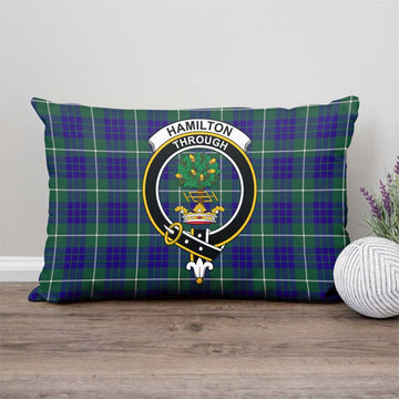 Hamilton Hunting Modern Tartan Pillow Cover with Family Crest