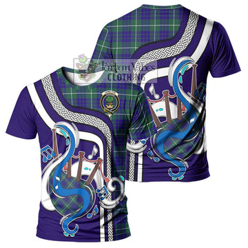 Hamilton Hunting Modern Tartan T-Shirt with Epic Bagpipe Style