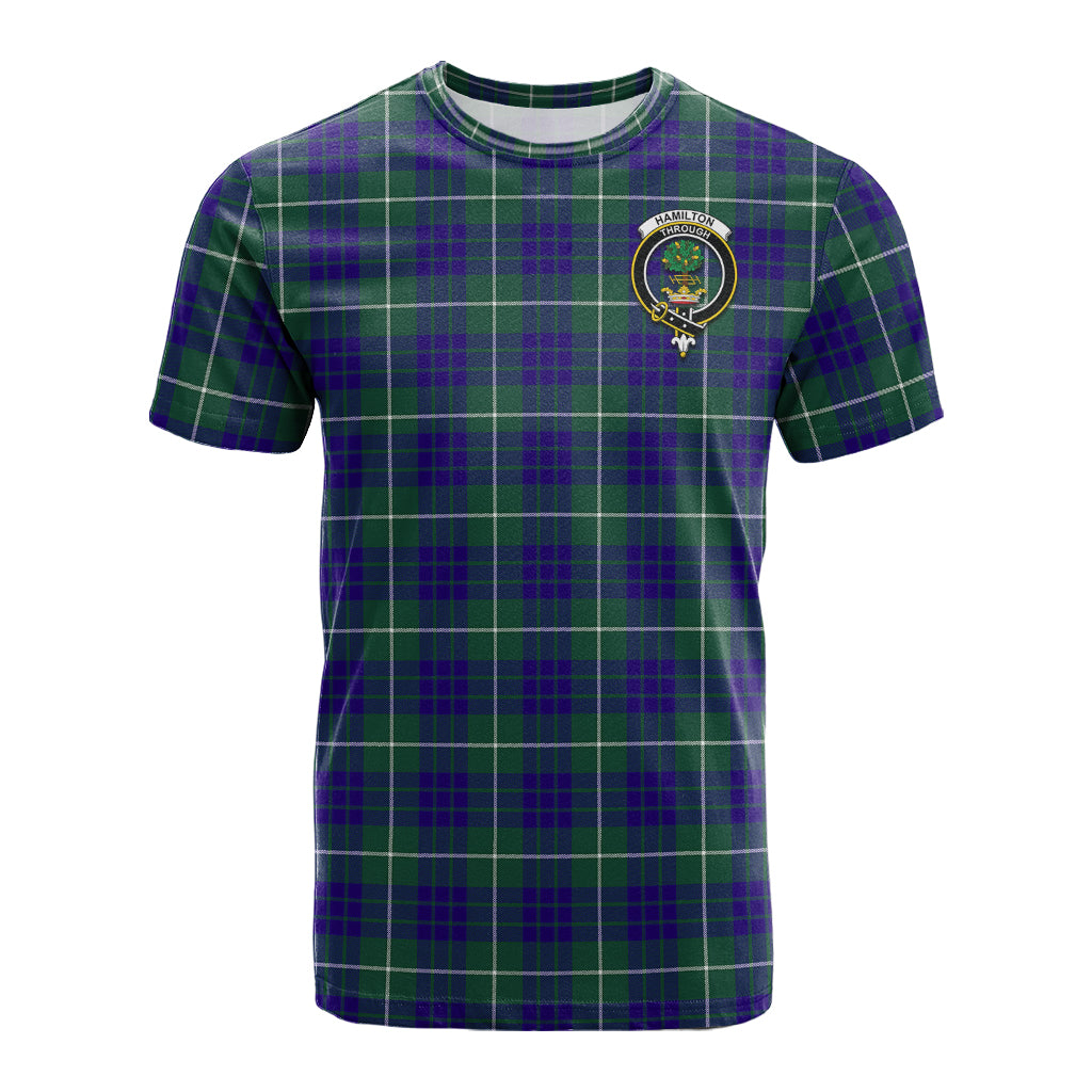 Hamilton Hunting Modern Tartan T-Shirt with Family Crest - Tartan Vibes Clothing