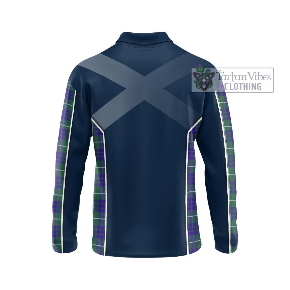 Hamilton Hunting Modern Tartan Long Sleeve Polo Shirt with Family Crest and Lion Rampant Vibes Sport Style - Tartan Vibes Clothing