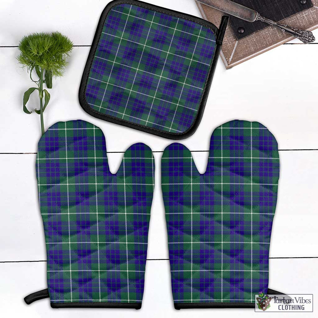 Hamilton Hunting Modern Tartan Combo Oven Mitt & Pot-Holder Combo 1 Oven Mitt & 1 Pot-Holder Black - Tartan Vibes Clothing