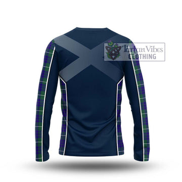 Hamilton Hunting Modern Tartan Long Sleeve T-Shirt with Family Crest and Lion Rampant Vibes Sport Style