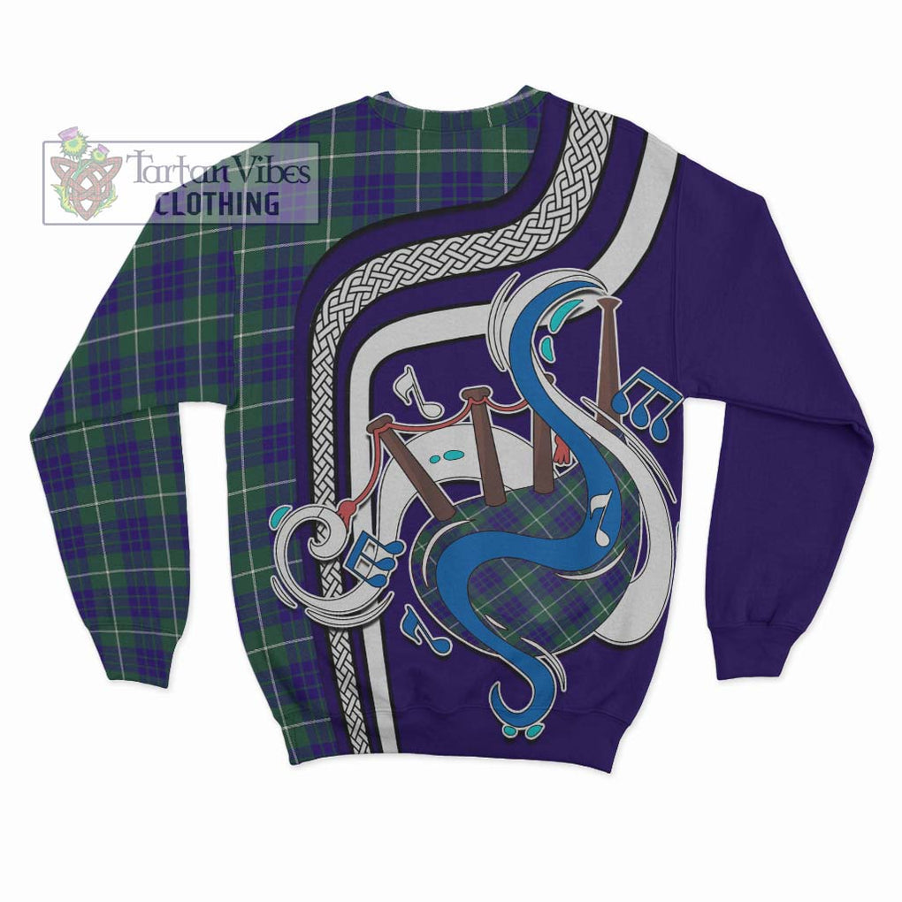 Tartan Vibes Clothing Hamilton Hunting Modern Tartan Sweatshirt with Epic Bagpipe Style