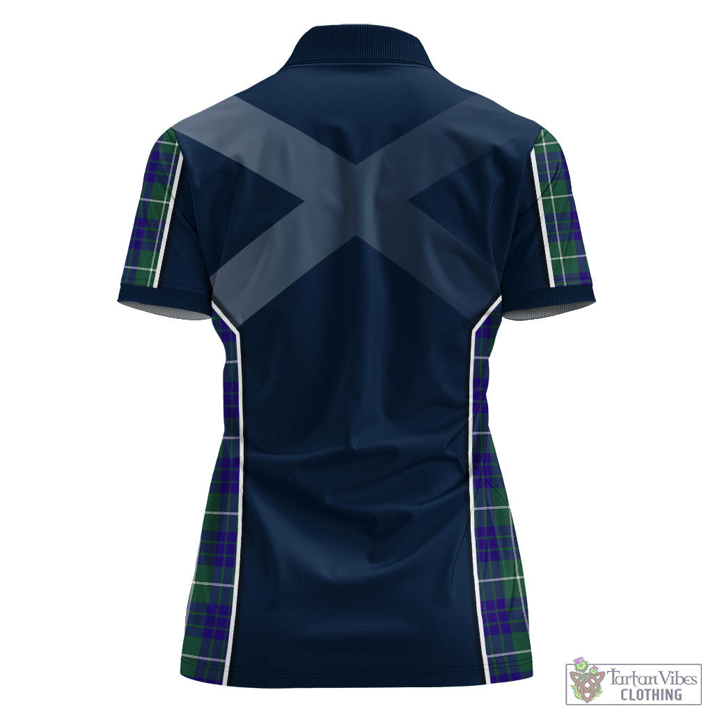 Hamilton Hunting Modern Tartan Women's Polo Shirt with Family Crest and Lion Rampant Vibes Sport Style - Tartan Vibes Clothing