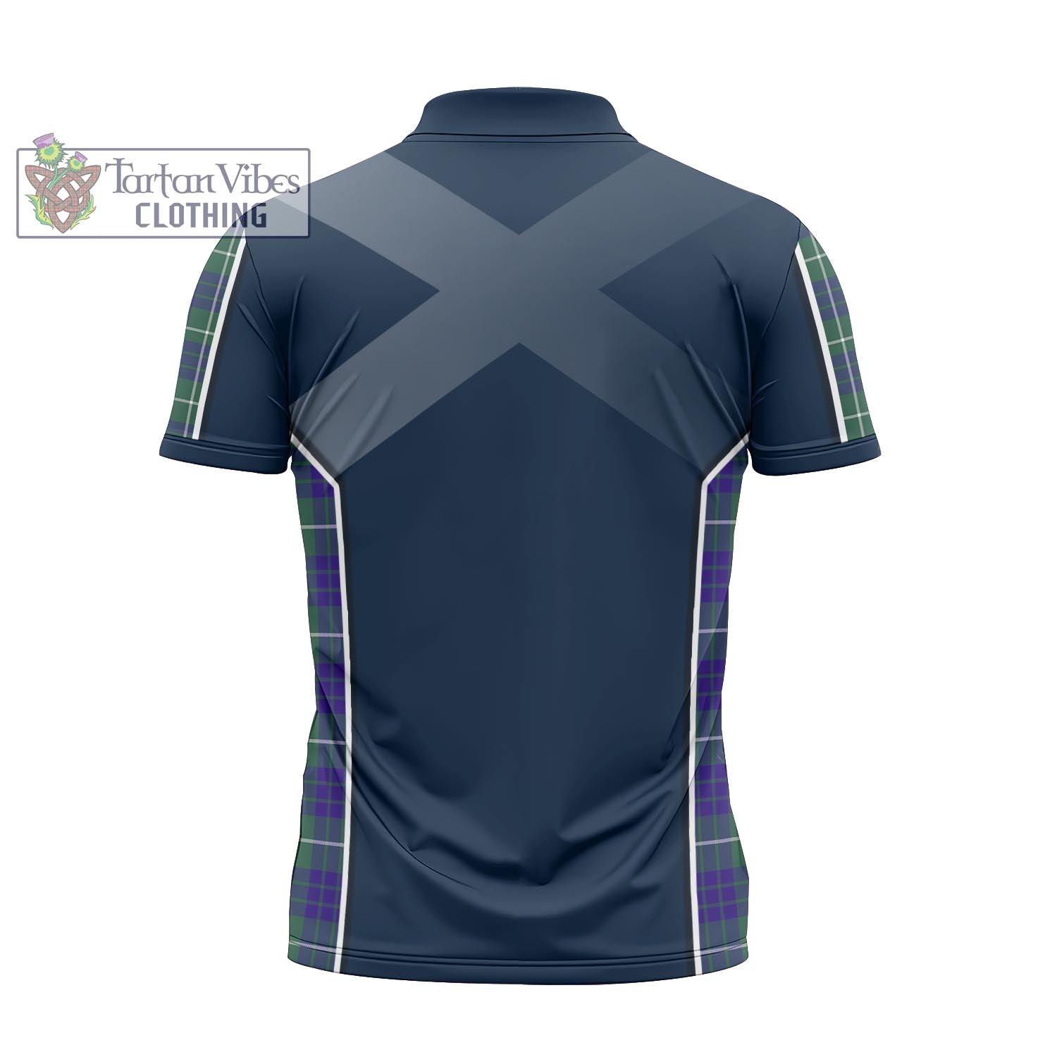 Tartan Vibes Clothing Hamilton Hunting Modern Tartan Zipper Polo Shirt with Family Crest and Scottish Thistle Vibes Sport Style