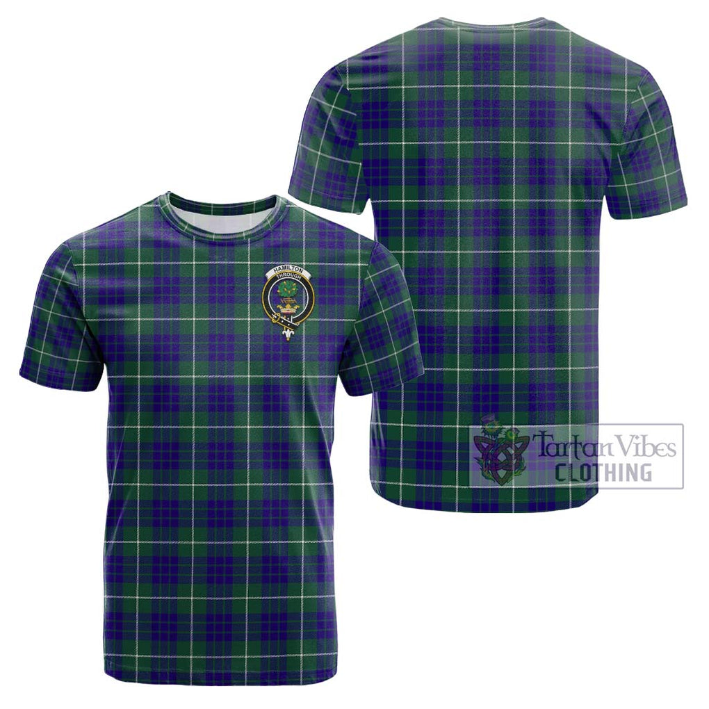 Hamilton Hunting Modern Tartan Cotton T-Shirt with Family Crest Kid's Shirt - Tartanvibesclothing Shop