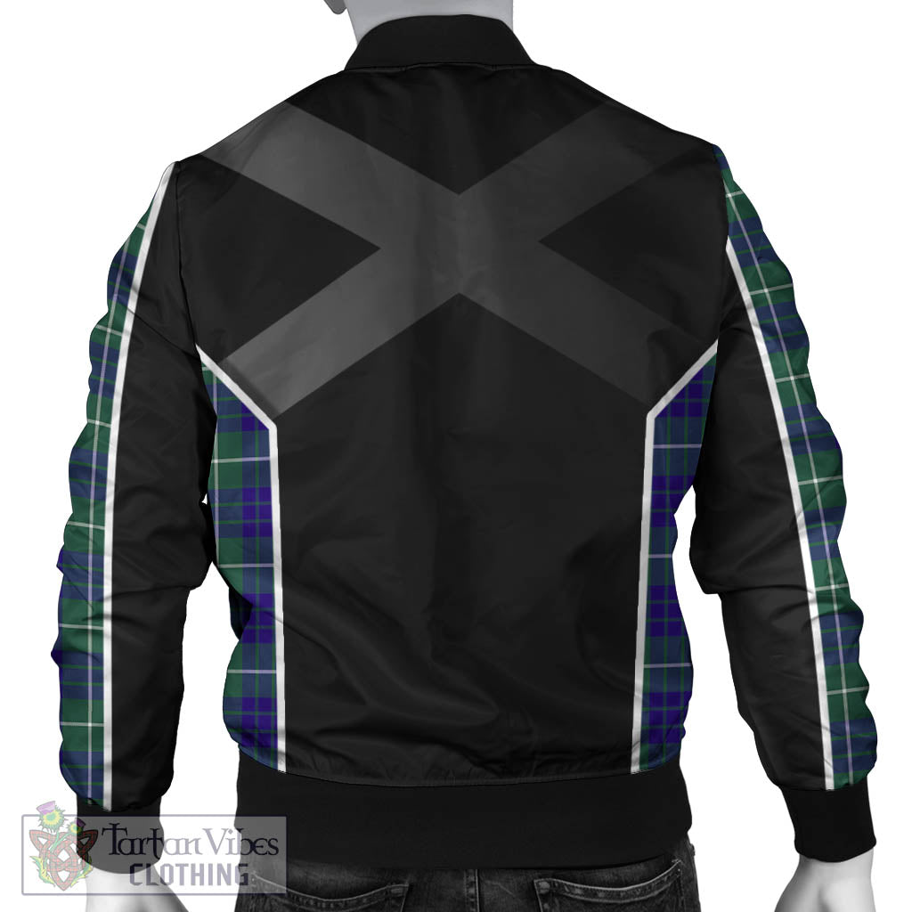 Tartan Vibes Clothing Hamilton Hunting Modern Tartan Bomber Jacket with Family Crest and Scottish Thistle Vibes Sport Style