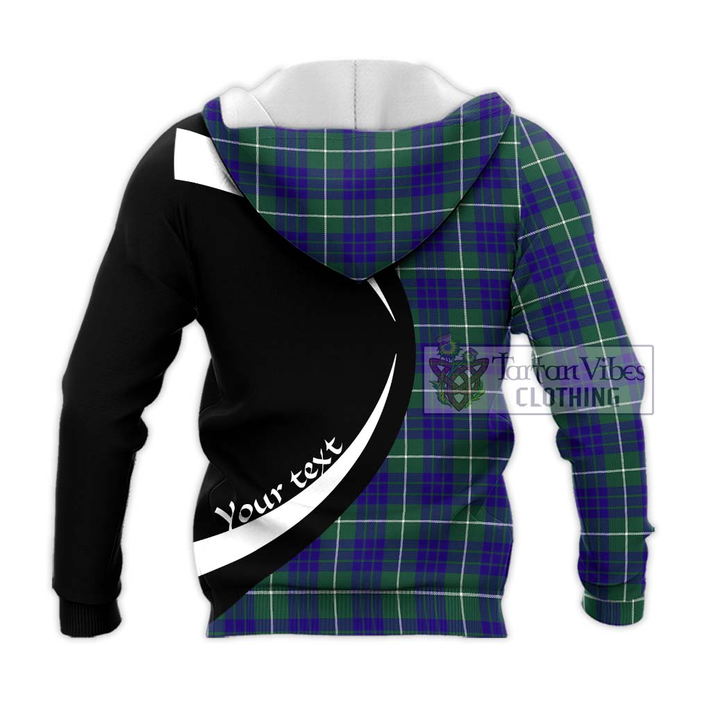 Hamilton Hunting Modern Tartan Knitted Hoodie with Family Crest Circle Style - Tartan Vibes Clothing