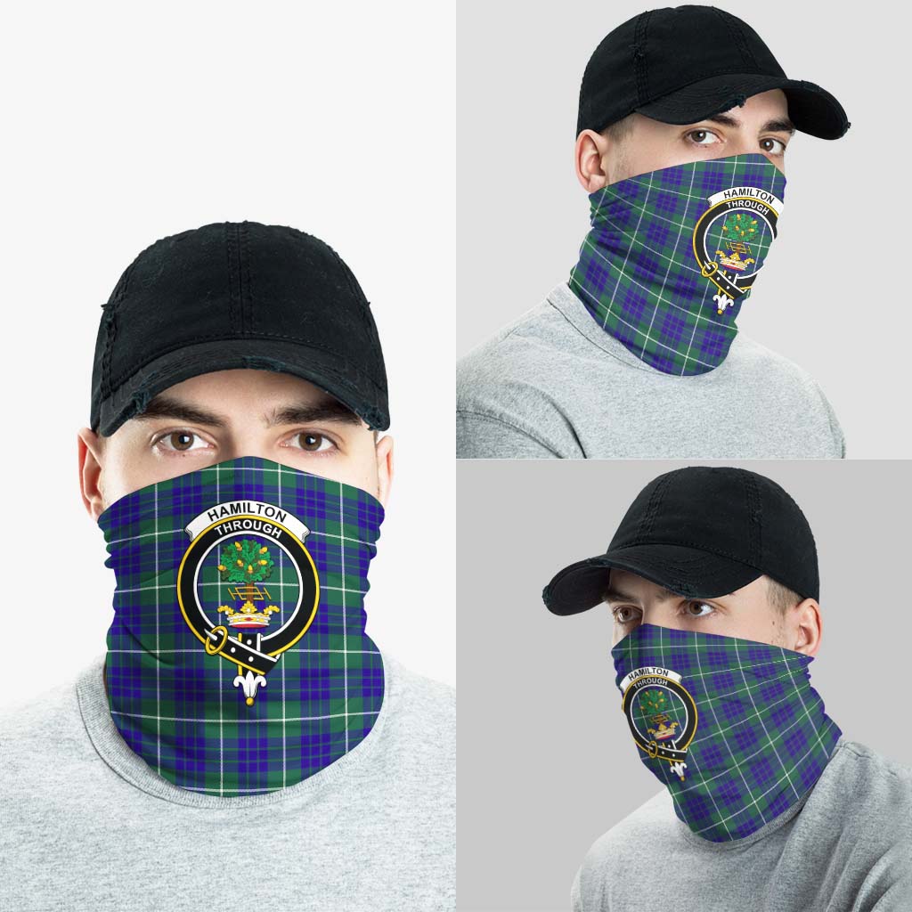 Hamilton Hunting Modern Tartan Neck Gaiters, Tartan Bandanas, Tartan Head Band with Family Crest