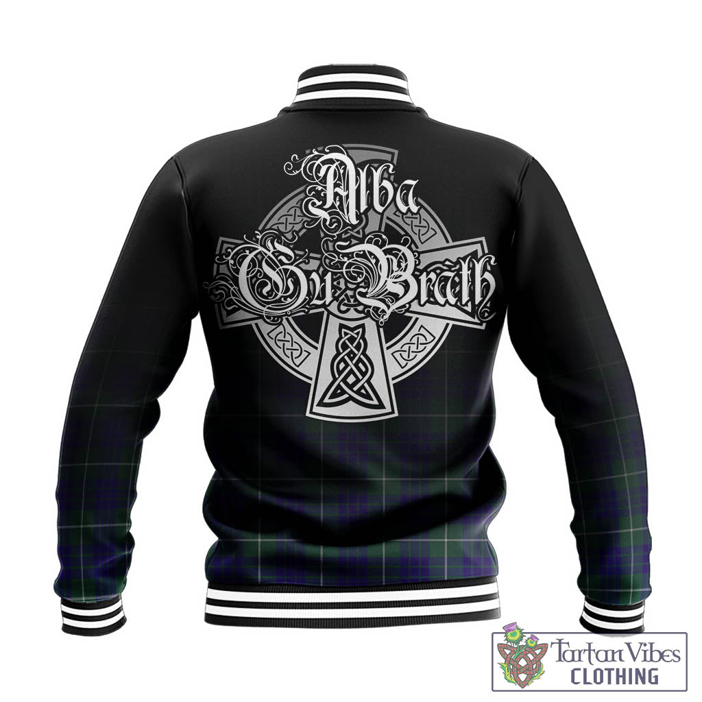 Tartan Vibes Clothing Hamilton Hunting Modern Tartan Baseball Jacket Featuring Alba Gu Brath Family Crest Celtic Inspired