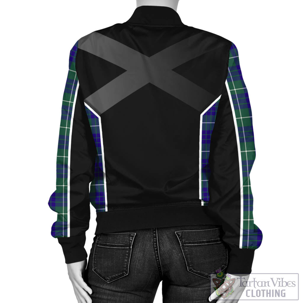 Tartan Vibes Clothing Hamilton Hunting Modern Tartan Bomber Jacket with Family Crest and Scottish Thistle Vibes Sport Style