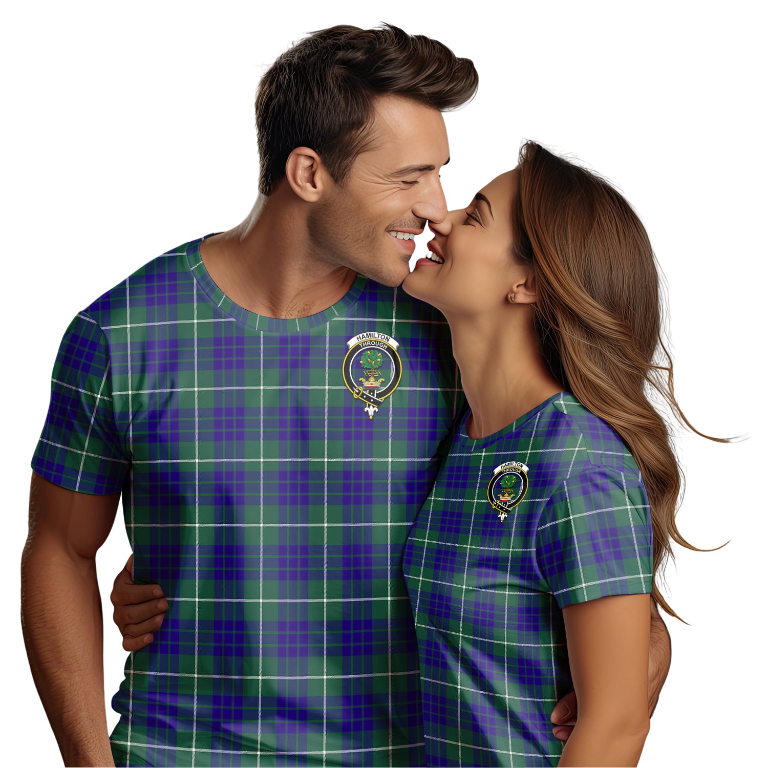 Hamilton Hunting Modern Tartan T-Shirt with Family Crest - Tartan Vibes Clothing