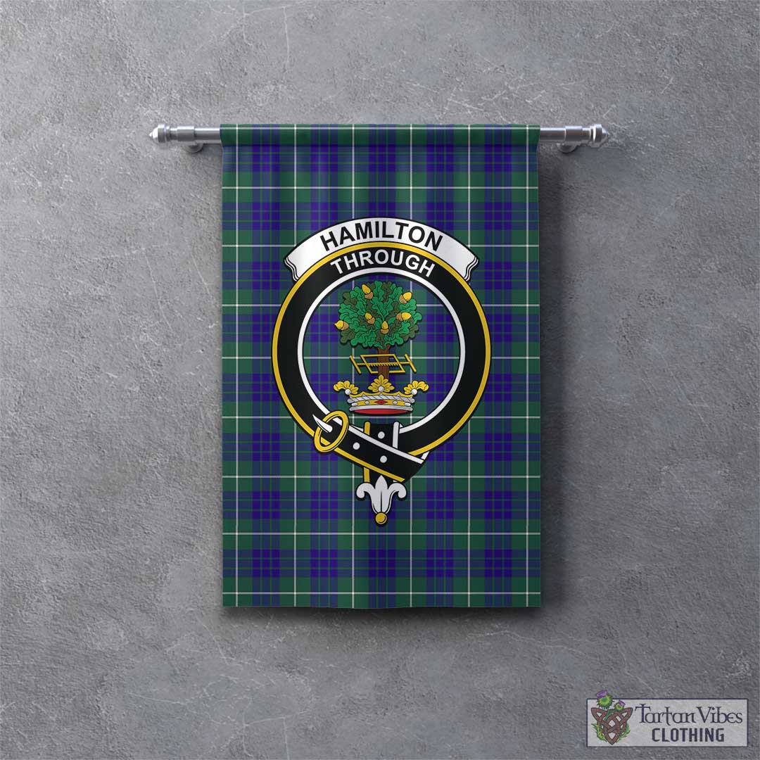 Tartan Vibes Clothing Hamilton Hunting Modern Tartan Gonfalon, Tartan Banner with Family Crest