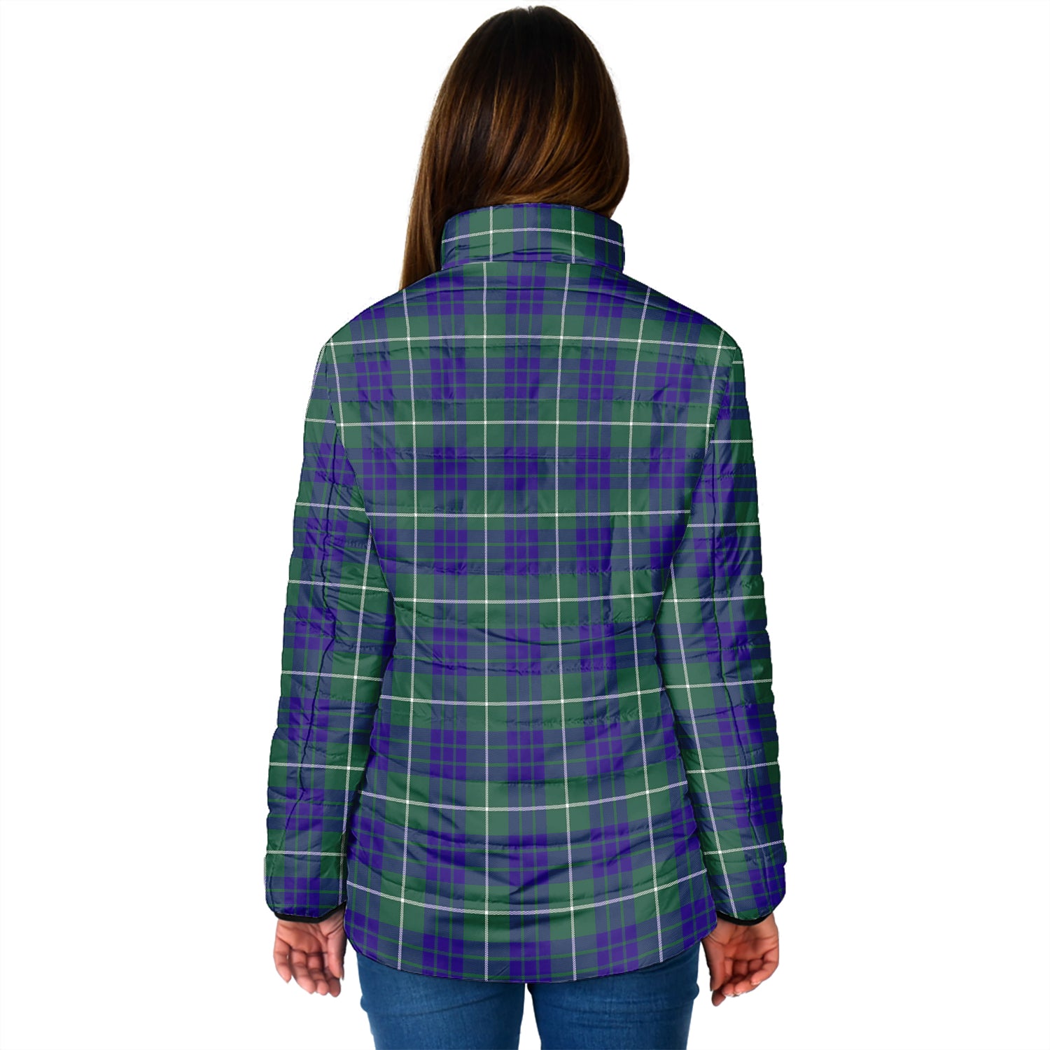 Hamilton Hunting Modern Tartan Padded Jacket with Family Crest - Tartan Vibes Clothing