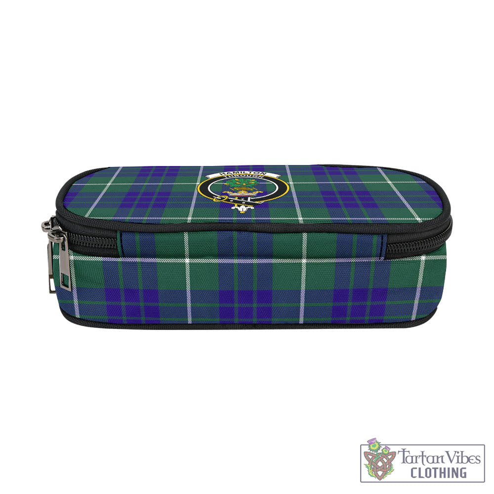 Tartan Vibes Clothing Hamilton Hunting Modern Tartan Pen and Pencil Case with Family Crest