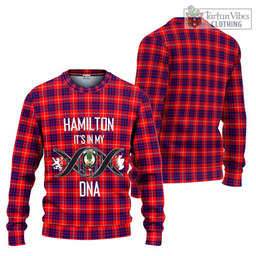 Hamilton Modern Tartan Ugly Sweater with Family Crest DNA In Me Style