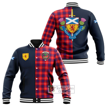 Hamilton Modern Tartan Baseball Jacket Alba with Scottish Lion Royal Arm Half Style