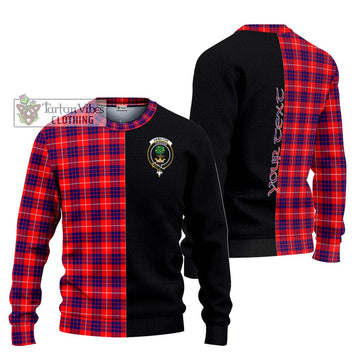 Hamilton Modern Tartan Ugly Sweater with Family Crest and Half Of Me Style