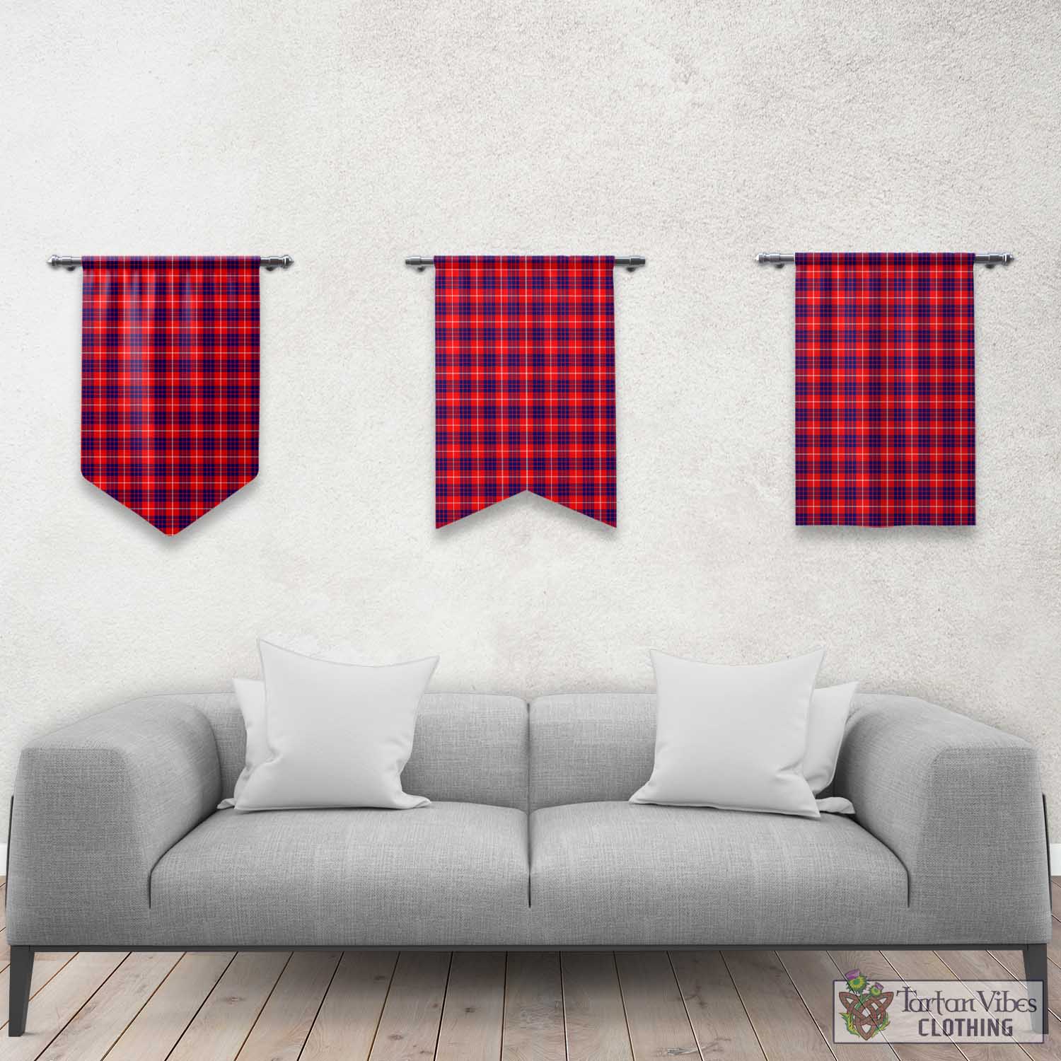 Tartan Vibes Clothing Hamilton Modern Tartan Gonfalon, Tartan Banner