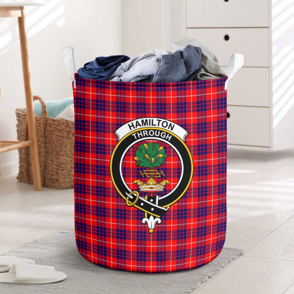 Hamilton Modern Tartan Laundry Basket with Family Crest One Size - Tartanvibesclothing Shop