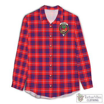 Hamilton Modern Tartan Women's Casual Shirt with Family Crest