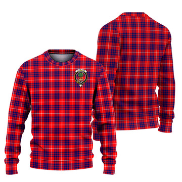 Hamilton Modern Tartan Ugly Sweater with Family Crest