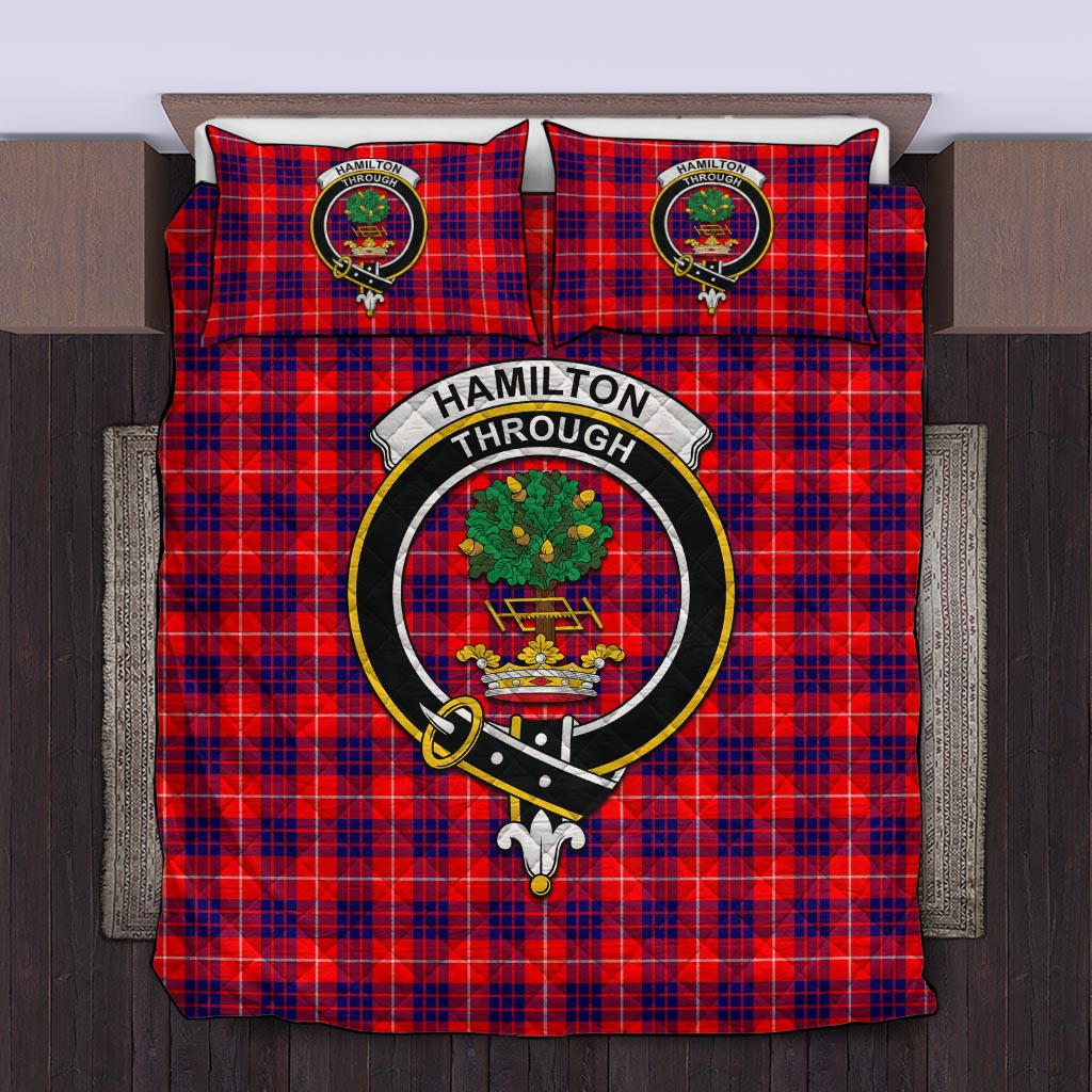 Hamilton Modern Tartan Quilt Bed Set with Family Crest Twin - Tartan Vibes Clothing