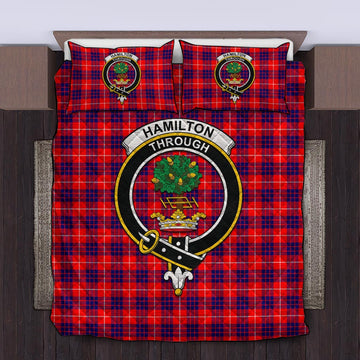 Hamilton Modern Tartan Quilt Bed Set with Family Crest