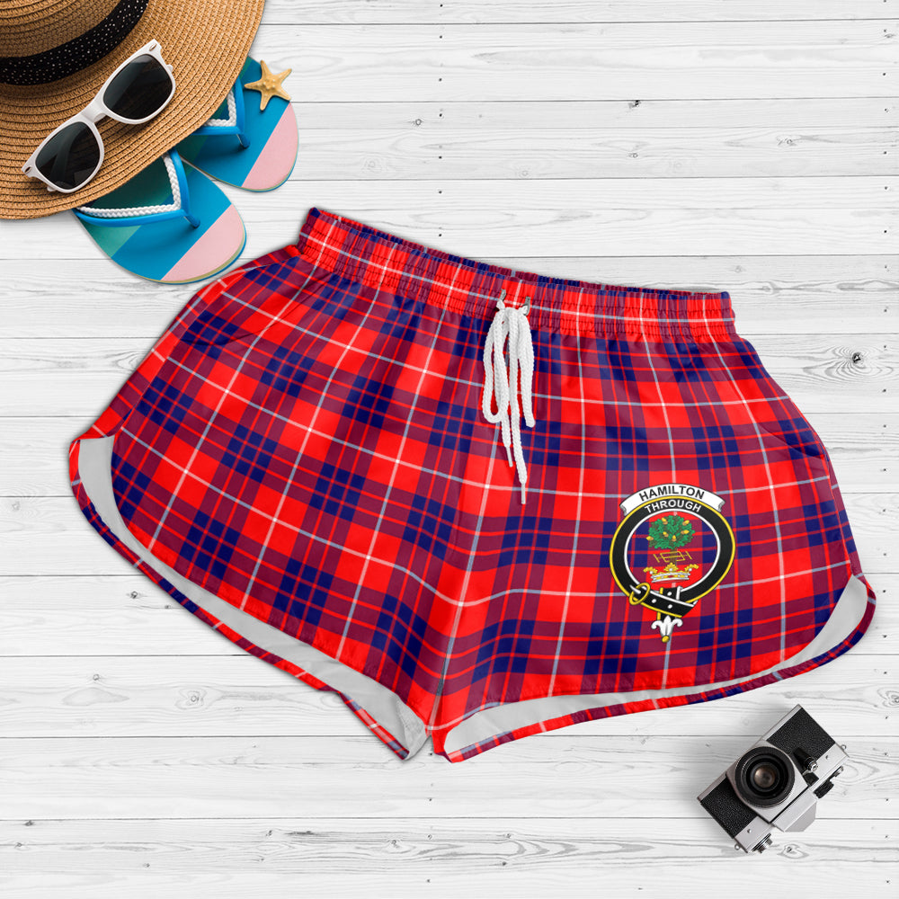 hamilton-modern-tartan-womens-shorts-with-family-crest