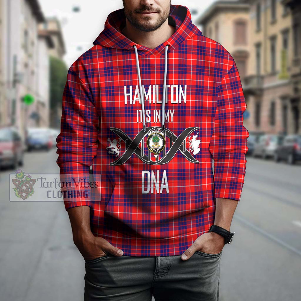 Hamilton Modern Tartan Hoodie with Family Crest DNA In Me Style Pullover Hoodie - Tartanvibesclothing Shop