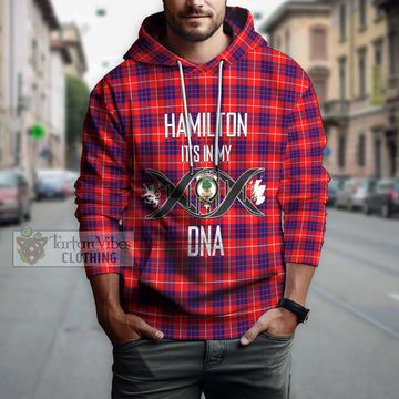 Hamilton Modern Tartan Hoodie with Family Crest DNA In Me Style