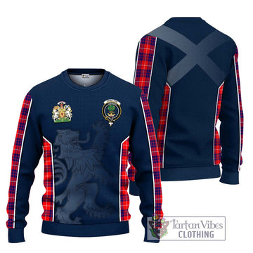 Hamilton Modern Tartan Ugly Sweater with Family Crest and Lion Rampant Vibes Sport Style