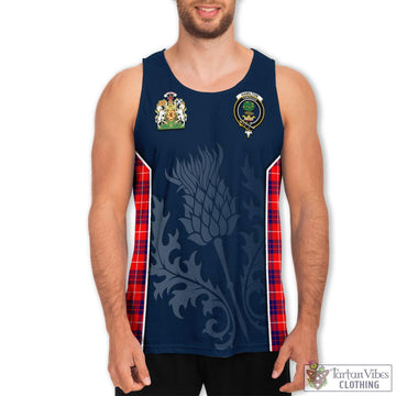 Hamilton Modern Tartan Men's Tanks Top with Family Crest and Scottish Thistle Vibes Sport Style