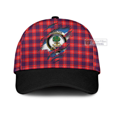 Hamilton Modern Tartan Classic Cap with Family Crest In Me Style