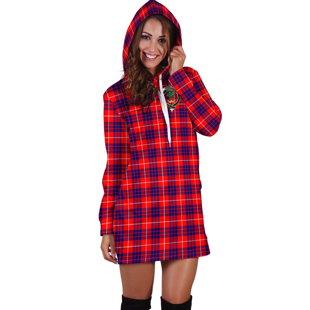 Hamilton Modern Tartan Hoodie Dress with Family Crest - Tartan Vibes Clothing