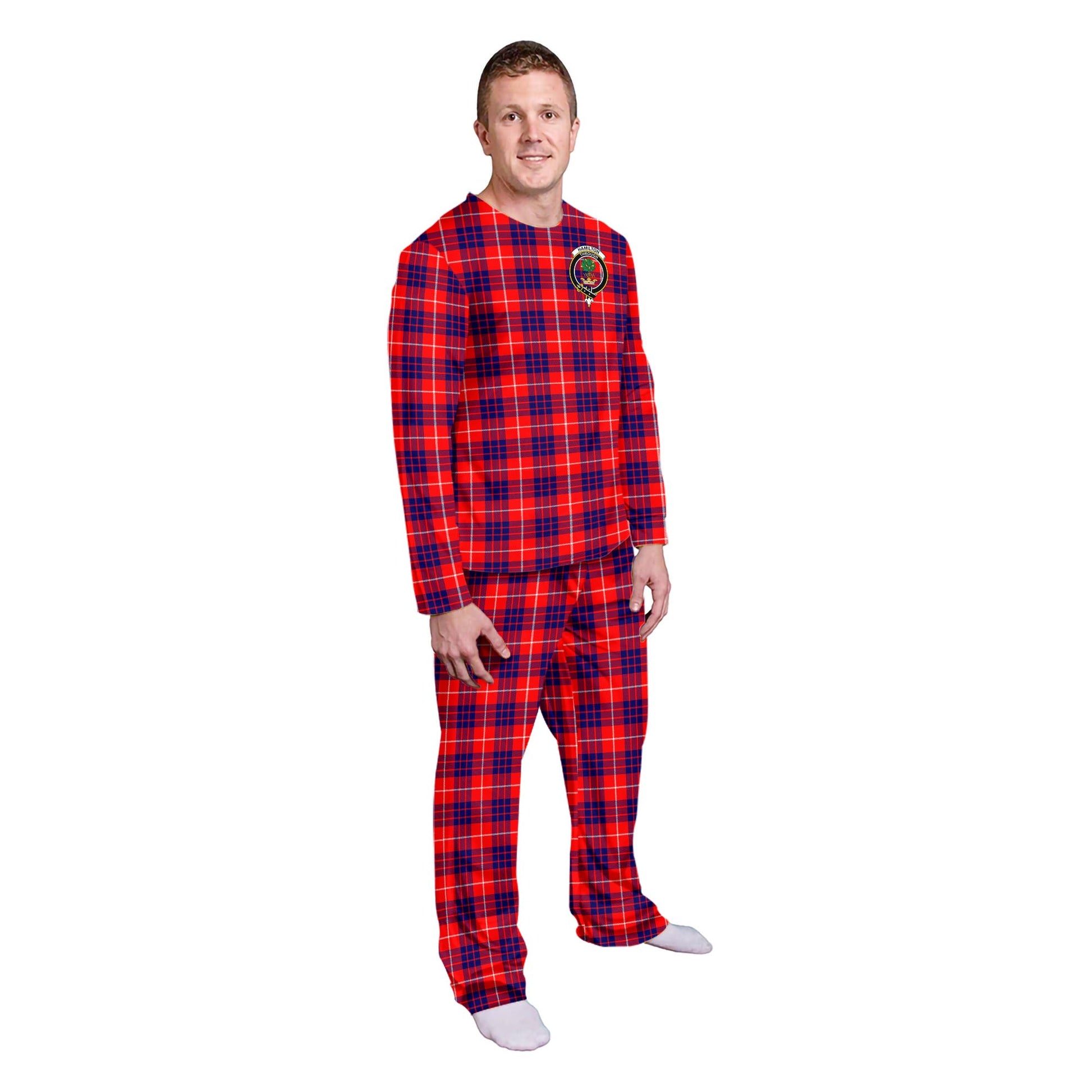 Hamilton Modern Tartan Pajamas Family Set with Family Crest - Tartan Vibes Clothing