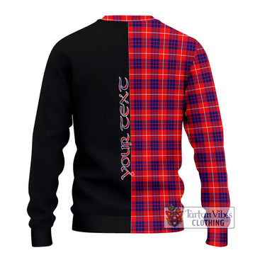 Hamilton Modern Tartan Ugly Sweater with Family Crest and Half Of Me Style