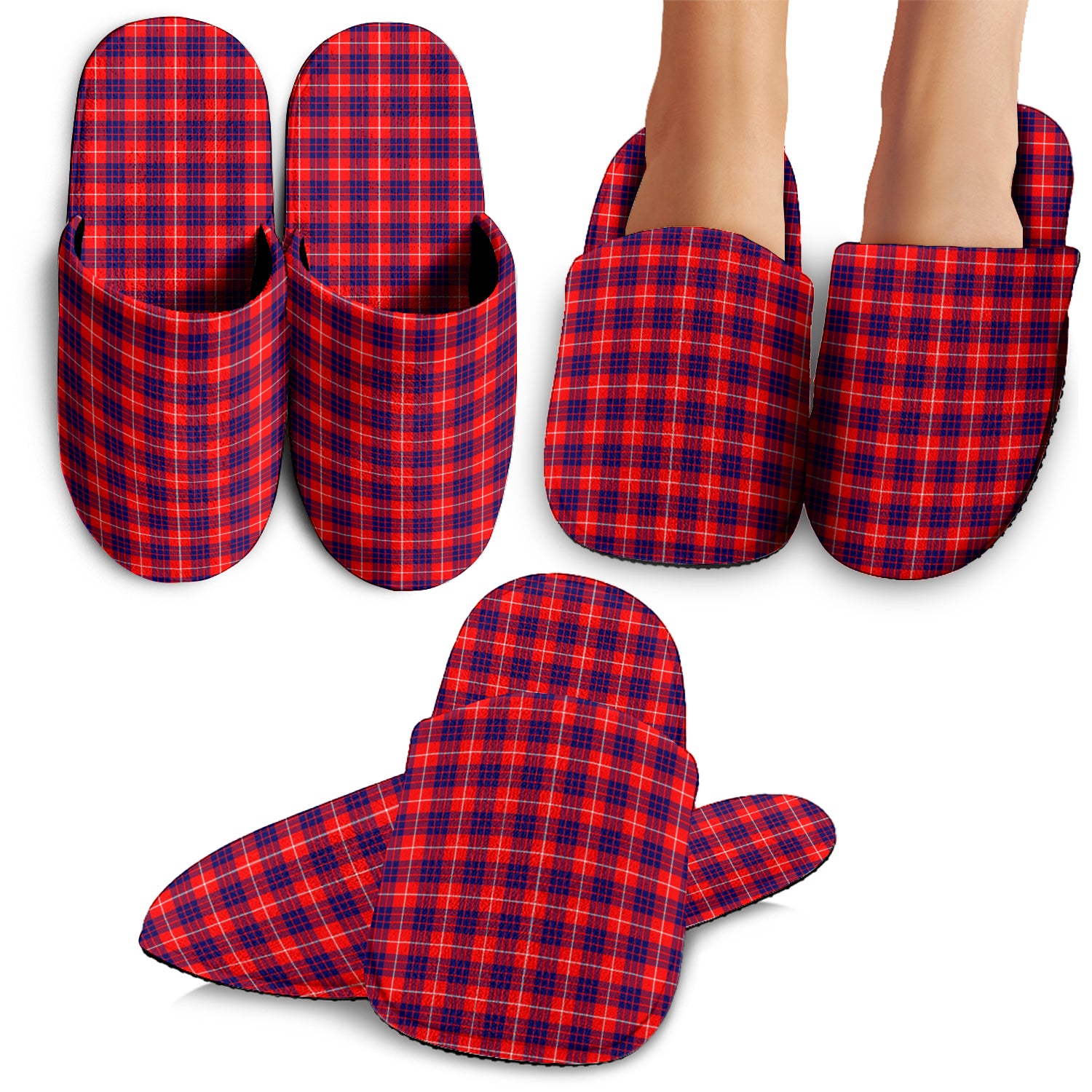 Hamilton Modern Tartan Home Slippers - Tartanvibesclothing