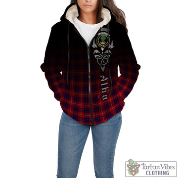 Hamilton Modern Tartan Sherpa Hoodie Featuring Alba Gu Brath Family Crest Celtic Inspired